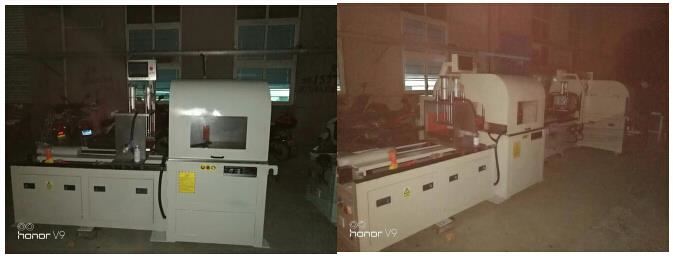 鋁型材切割機(jī)DS-A800用于汽車坐墊支架切割，精度15個(gè)絲，粗糙度2A